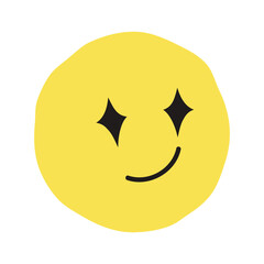 Confident face flat illustration