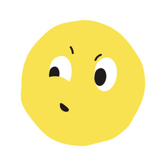 Curious face flat illustration