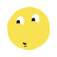 Curious face flat illustration