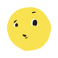 Curious face flat illustration