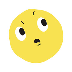 Curious face flat illustration