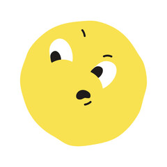 Curious face flat illustration
