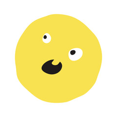 Surprised face flat illustration