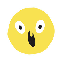 Surprised face flat illustration
