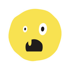 Surprised face flat illustration