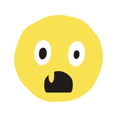 Fototapeta premium Surprised face flat illustration