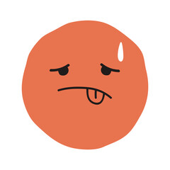Hot face flat illustration