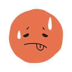 Hot face flat illustration