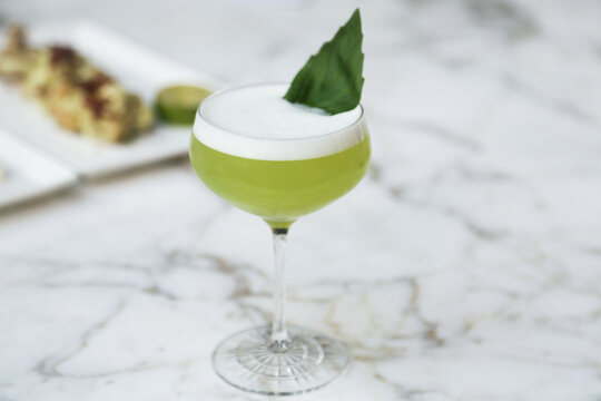 Refreshing basil cocktail