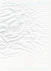 Crumpled ruled paper