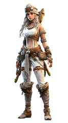 Gaming character design : adventure women character 