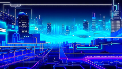 hidden urban infrastructure of information flow. Internet, optical fiber, cellular communication, ether, etc. AI