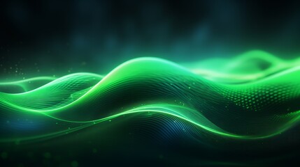 abstract futuristic background green glowing neon moving high speed wave lines and bokeh lights data transfer concept
