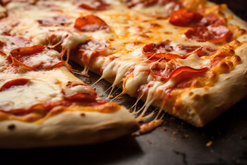 delicious Italian pizza close up texture