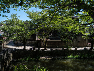 Obraz premium 夏の八幡堀の風景 滋賀県近江八幡市