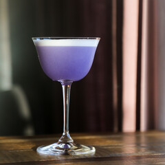 Refreshing violet cocktail