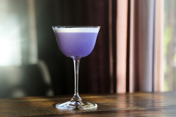 Refreshing violet cocktail