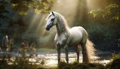 Fototapeta premium Captivating Glimpse of a Beautiful Horse