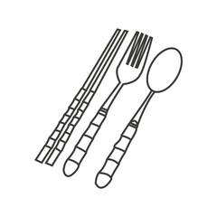 Cutlery icon. Spoon, forks,chopstik. vector illustration