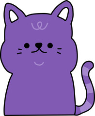 Cute black cat. hand draw