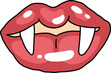 vampire fang teeth. hand draw