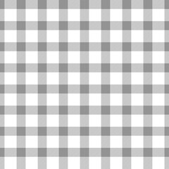 Gingham seamless pattern, grey and white can be used in fashion decoration design. Bedding, curtains, tablecloths 