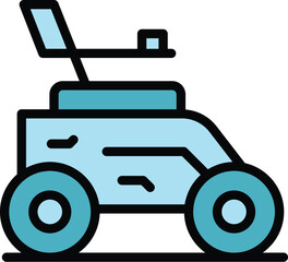 Propelled electric wheelchair icon outline vector. Scooter chair. Mobility power color flat