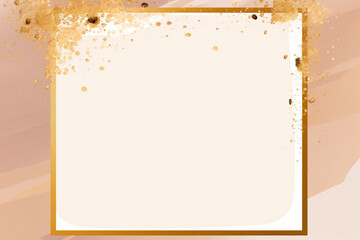 Gold frame on natural abstract background