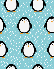 seamless pattern with penguins
