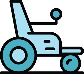 Electric wheelchair for person icon outline vector. Scooter chair. Power drive color flat