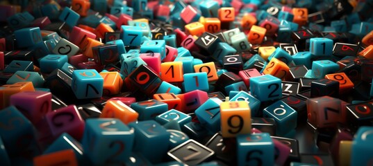 Block of random number background. Generative AI technology.