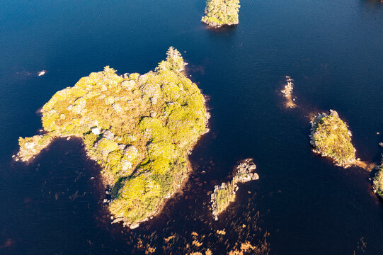 Aereal of Island in LOugh Craghy by Dungloe in County Donegal - Ireland