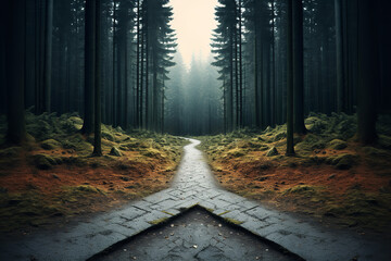 Nature mirrors life as two paths diverge from a single origin, symbolizing the journeys taken after a separation