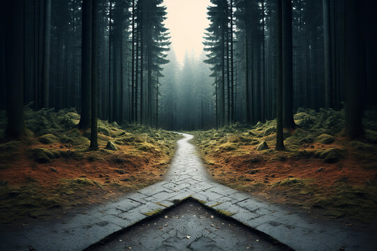 Nature mirrors life as two paths diverge from a single origin, symbolizing the journeys taken after a separation