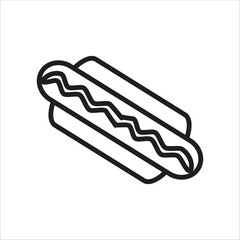hot dog vector icon line template