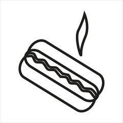 hot dog vector icon line template