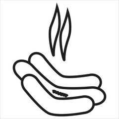 hot dog vector icon line template