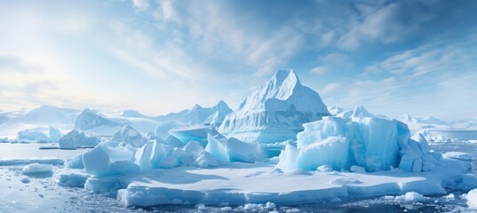 Iceberg mountains. Generative AI technology. - Powered by Adobe