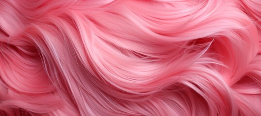 Close up pink hair texture background. Generative AI technology.