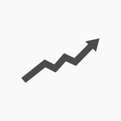 Arrow graph chart icon vector. Business growth symbol. Concept of sales symbol icon with arrow moving up. Economic Arrow