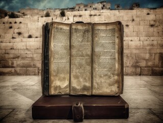 Jerusalem Illustration Judaica. AI Generative