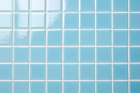 light blue tile wall chequered background bathroom floor texture. Ceramic wall and floor tiles mosaic background in bathroom and kitchen clean. Pool design pattern geometric with grid wallpaper.