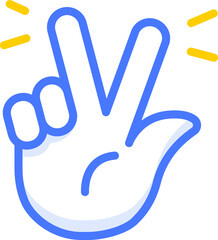 peace hand sign hand emoji sticker icon