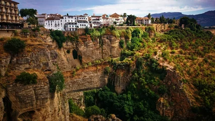 Fotobehang Ronda Puente Nuevo Surrounding landscape of the Andalusian city of Ronda, Spain