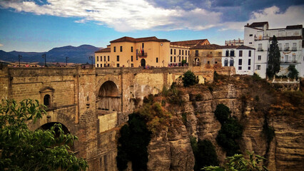 Fototapeta premium Detail of the famous 'Puente Nuevo' in the Andalusian city of Ronda, Spain