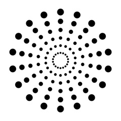 Circle halftone abstract dotted circles round icon.