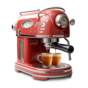 Coffee maker machine, vintage style. Generative AI