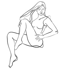 Woman line art