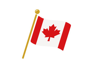 Fototapeta na wymiar カナダの国旗アイコン ベクターイラスト