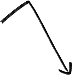 Angle arrow hand drawn